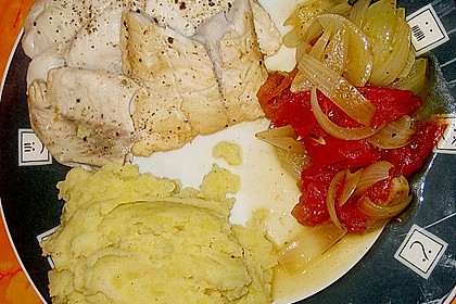 Seelachs mit Zwiebelgem&uuml;se 1