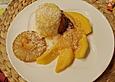 Kokosparfait mit Mango und Ananas