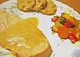 Putenbraten mit Wei&szlig;wein und buntem Ofengem&uuml;se