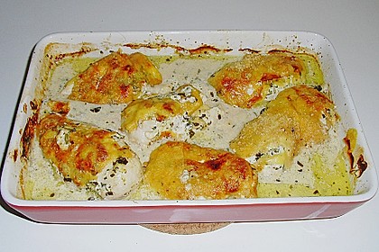 Hähnchenfilets mit Käsehaube 12