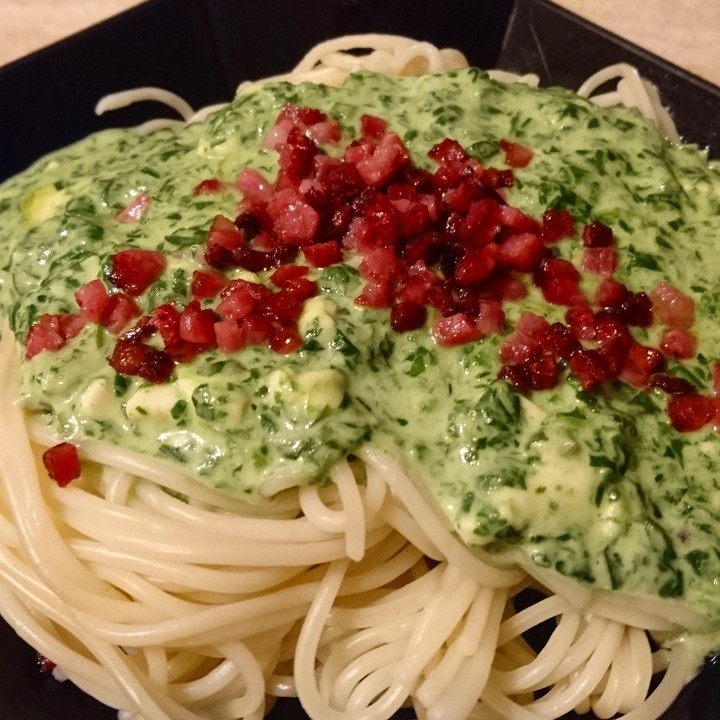 Spaghetti mit Spinat - Feta - Soße (Rezept mit Bild) | Chefkoch.de