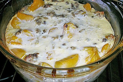 Brotauflauf mit Mohn und Aprikosen 3