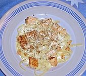 Bandnudel an Lachs (Bild)
