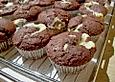 Schokoladen - Muffins mit Frischk&auml;se - F&uuml;llung