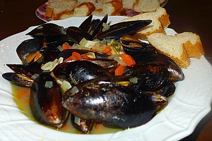 Muscheln in Weißwein 1