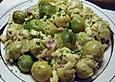 Bunte Nudeln mit  Rosenkohl in Gorgonzola - Sauce