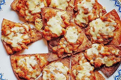 &Uuml;berbackene Tortilladreiecke