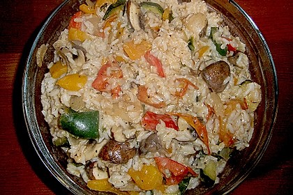 Bunte, mediterrane Gemüsepfanne mit Reis 14
