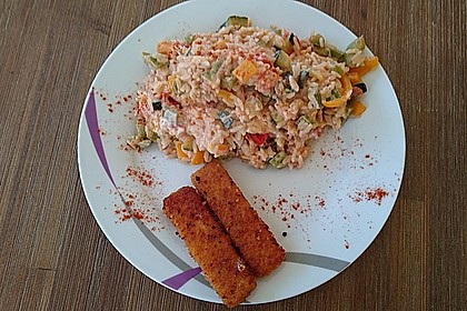 Bunte, mediterrane Gemüsepfanne mit Reis 22