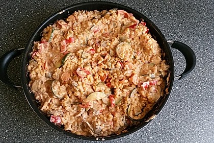 Bunte, mediterrane Gemüsepfanne mit Reis 1