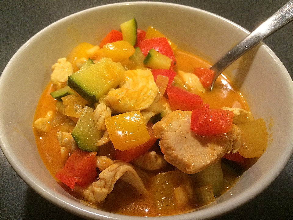Curry mit Huhn, Mango und Gemüse (Rezept mit Bild) | Chefkoch.de