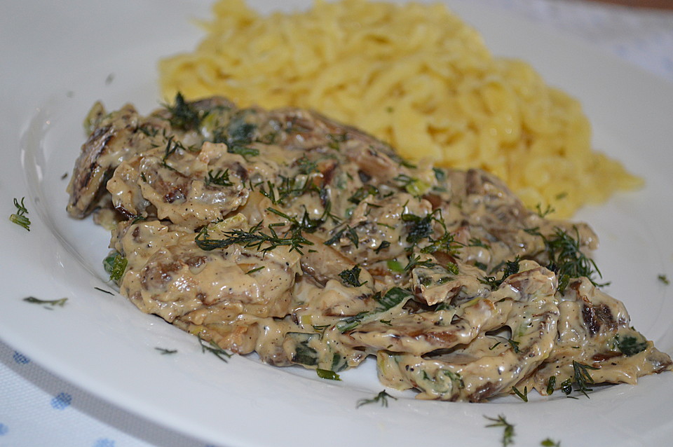 Champignonpfanne mit Frischkäse (Rezept mit Bild) | Chefkoch.de