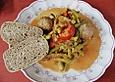 Bohnen - Mett - Auflauf in Tomatensahne
