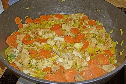 Gemüsepfanne mit Hähnchen 8