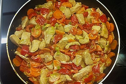 Gemüsepfanne mit Hähnchen 7