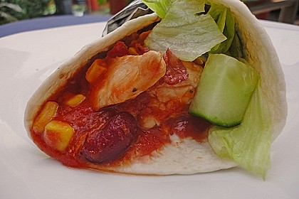Mexikanische Tortilla - Wraps mit Hähnchenfüllung 14