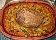 Putenrollbraten G&auml;rtnerin im Tontopf
