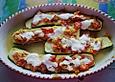 Zucchini, &uuml;berbacken, mit Frischk&auml;sef&uuml;llung
