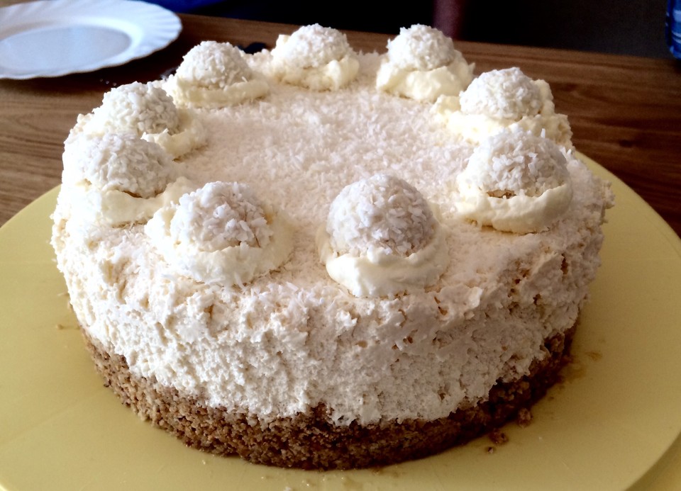 Raffaello-Torte ohne Backen – No Bake Raffaello Cheesecake (Rezept mit ...