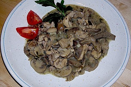 H&auml;hnchengeschnetzeltes mit Pilzen 1