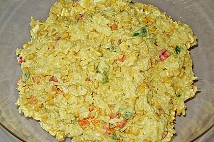 Curry - Reissalat mit Mais und Paprika 3