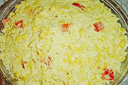 Curry - Reissalat mit Mais und Paprika 4