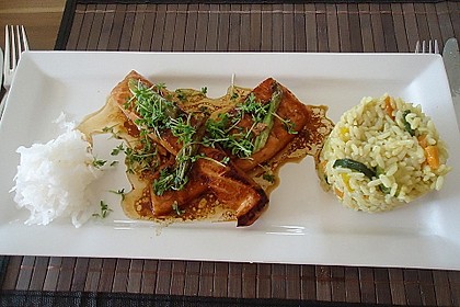 Japanischer gegrillter Lachs mit Teriyaki - Soße 8
