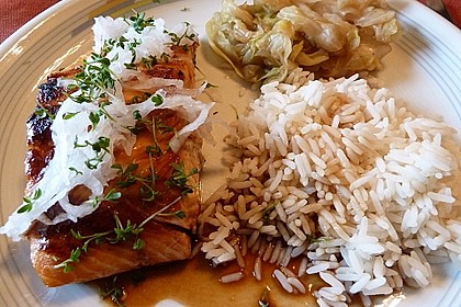 Japanischer gegrillter Lachs mit Teriyaki - Soße 7