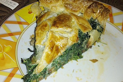 Blätterteig - Pie mit Hackfleisch - Spinat Füllung 12
