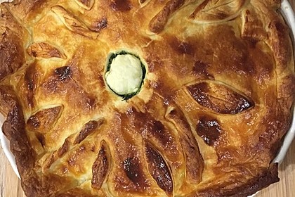 Blätterteig - Pie mit Hackfleisch - Spinat Füllung 8