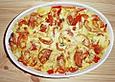 Kartoffelauflauf mit Paprika und Champignons