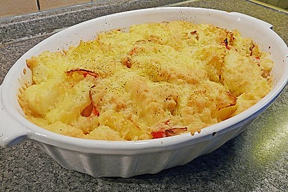 Kartoffelauflauf mit Paprika und Champignons 1