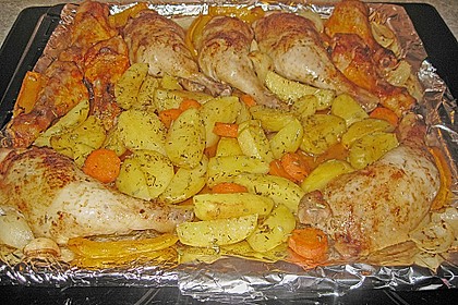 H&auml;hnchenschenkel vom Blech