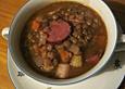 Linsensuppe mit Bockwurst