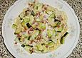 Nudeln mit Zucchini - Schinken - So&szlig;e