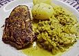 Kotelett mit Curry - Zwiebeln