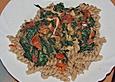 Vollkornnudeln mit Spinat und Mozzarella