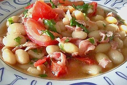 Palbohnensuppe mit Tomaten