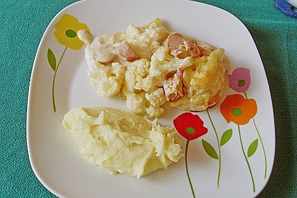 Blumenkohlauflauf mit Fleischwurst 3