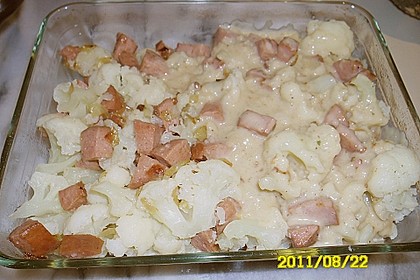 Blumenkohlauflauf mit Fleischwurst 10