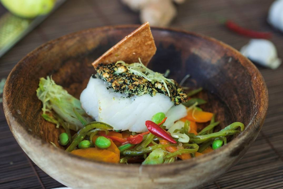 Kabeljau mit Norialgen-Butter und asiatischem Gemüse (Rezept mit Bild ...