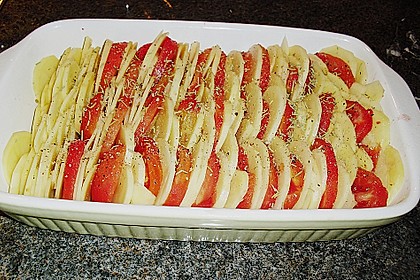 Kartoffeln-Tomaten-Basilikum Gratin 7