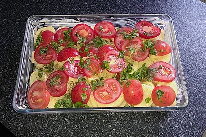 Kartoffeln-Tomaten-Basilikum Gratin 2