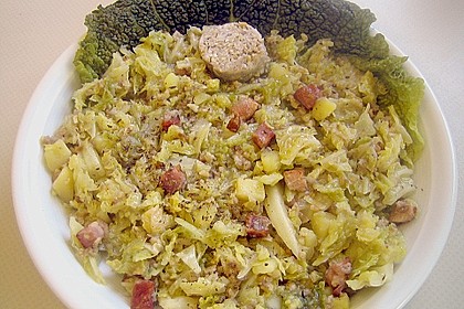Wirsingeintopf mit Pinkel und Speck