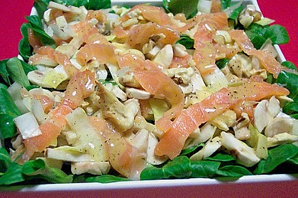 Feldsalat mit R&auml;ucherlachs