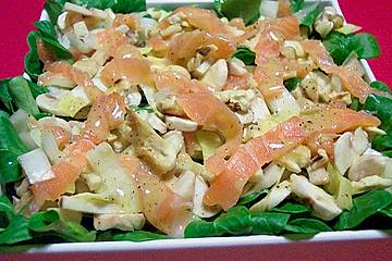Feldsalat mit Räucherlachs