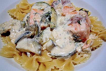 Farfalle mit Lachs - Zucchini - Sauce 1