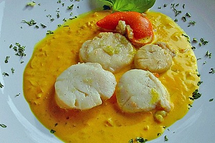 Jakobsmuscheln mit Safransauce 1