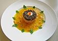 Lachs - Orangen - Tartar mit  Belugalinsen