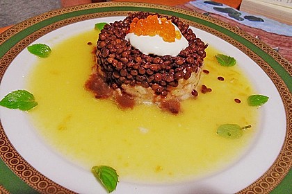 Lachs - Orangen - Tartar mit  Belugalinsen 4